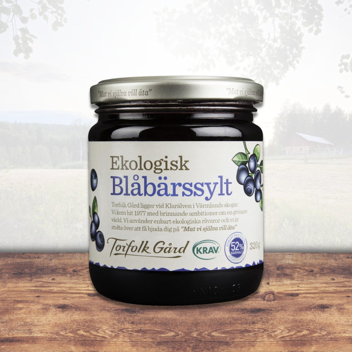 Ekologiskt Blåbärssylt 320g – Torfolk Gård